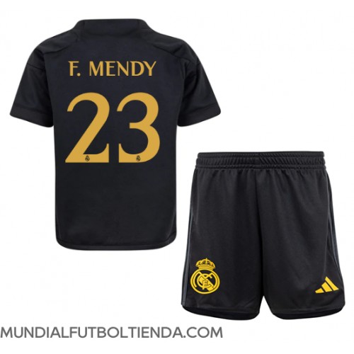 Camiseta Real Madrid Ferland Mendy #23 Tercera Equipación Replica 2023-24 para niños mangas cortas (+ Pantalones cortos)